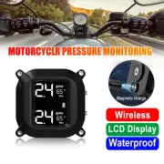 Wireless LCD Motorcycle TPMS Tire Pressure Monitor System + 2 External Sensors