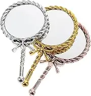 Generic 3pcs Handheld Vanity Mirror Hand Mirror Handheld Mirror Vintage Small Mirror with Handle Cute Hand Held Mirror Electroplated Handle Makeup Mirrors Table Top Vanity Mirror Plastic