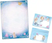 Writing Paper Set Letter Pad with Envelope for Boys Girls Kids Mermaid (A4 Pad with 25 Sheets + 15 Envelopes)
