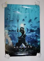 Aquaman 2018 Official Movie Theater Promotion Poster 40" x 27" Jason Momoa Ocean