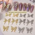 1pc Nail Ornament Cubic Zirconia Decorative Symmetric Butterfly Wing Nail