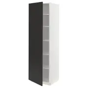 METOD high cabinet with shelves, white/Nickebo matt anthracite, 60x60x200 cm