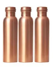 Copper Water Bottle Smooth Water Vacuum Flask Health Benefits 1 litre Set Of 3