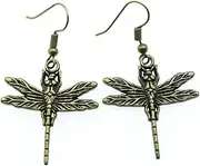 [TARAKI] Ancient Bronze Dragonfly Earring, Insect earring, Zinc, No Gemstone