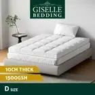 Giselle Bedding Bamboo Mattress Topper Pillowtop Mat Protector Pad 10cm Double