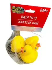 Rubber Ducks yellow Duckies Bathtime fun Baby Bath Toys 6m+ 3pk Ducky-Mini 6M+