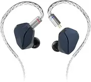 HIDIZS MP145 Headphones, Oversized Planar Magnetic Driver HiFi IEMs, Wired in-Ear Monitors with Earbuds, 2 Pin Detachable Cable(4.4mm Blue)