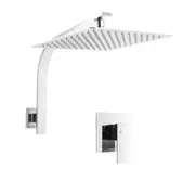 ACA WELS WATERMARK Square 10'' Ultrathin Stainless Steel Rainfall Shower Head Gooseneck Wall Arm Mixer Tap Chrome