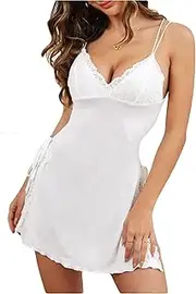 [Jueshanzj] Pajamas Homewear Women lace Halter Nightgown ice Thin Section