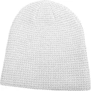 [FOMIYES] Winter Reflective Beanie Hat for Enhanced Night Visibility Unisex Knit Cap for Outdoor Sports Versatile Rave Hat for Running Cycling and Hiking Activities White
