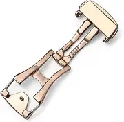 [STGTZPLPDU] Stainless Steel Deployment Clasp Fit For Omega Leather/Rubber Watch Band Accessories 16mm 18mm 20mm Folding Buckle Rose Gold Silver Clasp