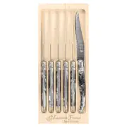 Laguiole Jean Neron 6pc. Steak Knife Set - Black Horn