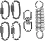 Milisten 1 Set Hammock Chair Hanging Kit Hook Hammock for Outside Racks for Clothes Hanging Hammock Hangers Coat Hanger Sand Bags Metal Spring Hammock Spring Swing Spring Kit Silver ，