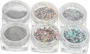 SOESFOUFU Halloween Fake Nail Art Nails Nail Glitter Sequins Sparkly Nails Art Flakes 6 Colors
