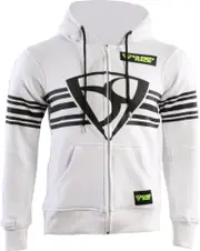 MUGENRACE Shield Zip Hoodie, white, Size XS for Men