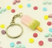 GREEN & PINK ICE BLOCK KEYCHAIN Car Keys Mini Summer Party Cute Sweet Candy