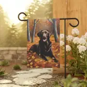 Chocolate Labrador Retriever Dog Fall Halloween Garden Flag