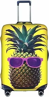 [Pvinnk] Psych pineapple quote Print Protective Luggage Cover Elastic Washable Suitcase Protector Travel Gear Protector, White, X-Large