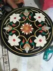 12" Pietradura Marble Side Round Table Top Custom Made Marble Inlay Furniture