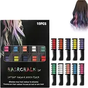 10 Colors Appehinglaus Hair Dye Comb, Appehinglaus Hair Dye Comb, Hair Chalk Comb Temporary, Washable Hair Chalk, Hair Chalk Comb Set, Hair Chalk Combs for Girls Washable (1)