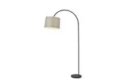 Chi Curved Arc Standing Floor Lamp Black Metal Base - Grey