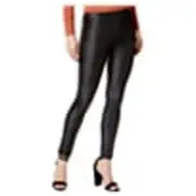 NWT bar III table leggings deep black faux leather lined split ankle size M NEW