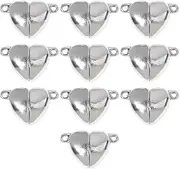 Generic Necklace and Bracelet Fastening Solutions with Clasps, Heart Shape 10pcs, as described