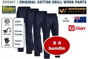 4 X Bisley NAVY Original Cotton Drill Work Pants (BP6007) SPECIAL BUNDLE!!