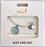 Disney Alex & Ani Cinderella A Dream is a Wish Your Heart Makes Silver Bracelet