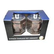 2 Pack Chalice Pet Feeders Each Comes With Stainless Steel Bowl Secure