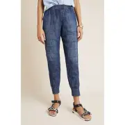 NWT Anthropologie Amadi Patchwork Denim Joggers Pants Women’s Small