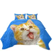 Cute Art for Kids Happy Kitty Cat Coverlet