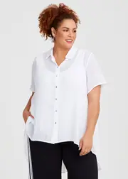 [Taking Shape] Taking Shape Chiffon Pleat Back Detail Shirt Size 16 in White - Plus Size Women's Clothing White