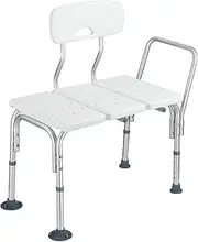 Medical Tub Transfer Bench Adjustable Shower Seat Bath Bench Bathtub Shower Stool with Armrest and Back Bathroom