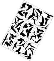 MAGICLULU Outdoor Bird Deterrent Products Static Window Clings 9 Sheets Black Hummingbird Decals Bird Deterrent Sticker