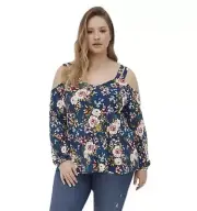 TORRID 4 X Plus Size Floral Peasant Boho Cold Drop Shoulder Top Shirt Blouse FAL