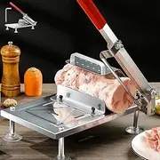 Frozen Meat Slicer,Manual Frozen Meat Slicer,Stainless Steel Meat Cutter,Adjustable Slicing Thickness Meat Slicer Easy to Use Meat Cleavers Practical Vegetable Meat Slicer for Home Cooking