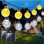 2-pack Warm White & Cool White Total 100 LED 64FT Crystal Globe Solar Lights