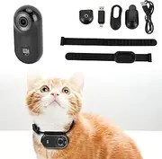 Pet Collar Camera, Mini Action Camera for Pets, 1080p HD Thumb Camera, 170 Degree Wide Angle, 2.4Ghz WiFi, Phone App, Cat Dog Pet Camera with Back Clip for Indoor Outdoor, Black