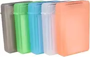 SHINEOFI 5Pcs Hard Disk Protection Case Portable Plastic Hard Drive Storage Box with Strong Snap Lock Design Mixed Colors for Enhanced Drop Resistance and Easy Access