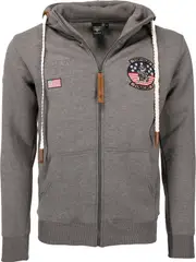 Top Gun 3110, zip hoodie , color: Grey , size: XXL