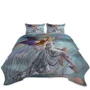 Fantasy Artwork Charming Rainbow Fairy Coverlet