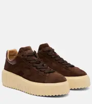 [Hogan] Hogan H-Stripes suede platform sneakers AU 11 brown