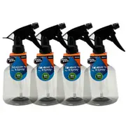 4x White Glove Spray Bottle 500ml Refillable Container Jar Adjustable Nozzle BLK