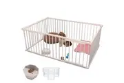 OZNALA Dog Playpen Enclosure Portable Panel Pet Playpen Fold Puppy Exercise Play Fence 8Panels