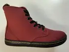 Dr Martens Shoreditch Cherry Red Rouge Canvas Boots Women's UK5 US7 EU38