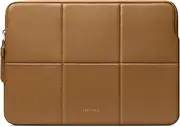 Laptop Sleeve 13-14 Inch Compatible for MacBook Pro 14 Inch M4, MacBook Air/Pro 13 M3/M2/M1, Quilted Faux Leather Laptop Case Bag, Brown