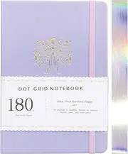 A5 Dotted Notebook - Bullet Dot Grid Journal - 180G Thick Bamboo Paper - 160 Dot Grid Pages 5x5 MM - Waterproof Hardcover - Watercolor Drawing For Artist and Students (BK-7)