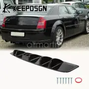 Car Rear Bumper Diffuser Lip Spoiler Splitter Shark Fins Black for Chrysler 300 (for: Chrysler)