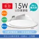 【旭光】高亮度 LED崁燈15W 全塑漢堡燈 崁孔 14.5CM(6入組)